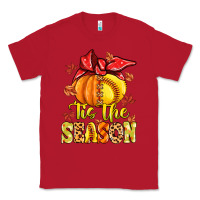 Red tis the season fall softball Classic Tee - MaliasSmallBusiness
