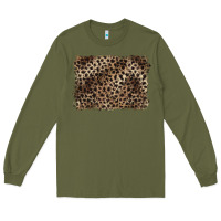Army Green handdrawn leopard pattern brown Long Sleeve Tee - BarkalooDesign