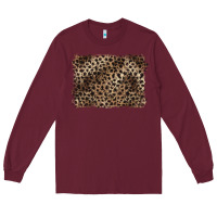 Burgundy handdrawn leopard pattern brown Long Sleeve Tee - BarkalooDesign
