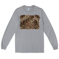 Heather Grey handdrawn leopard pattern brown Long Sleeve Tee - BarkalooDesign