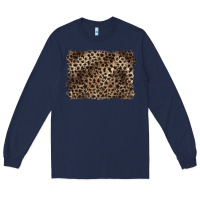 Navy handdrawn leopard pattern brown Long Sleeve Tee - BarkalooDesign