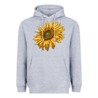 Heather Grey sunflower Heavyweight Hoodie - RanaPortraitStore