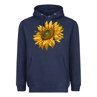 Navy sunflower Heavyweight Hoodie - RanaPortraitStore