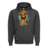 Charcoal Heather baby cow in a bucket Zipper Hoodie - RanaPortraitStore
