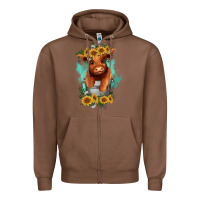 Baby Cow In A Bucket Zipper Hoodie | Teevron