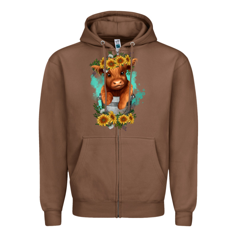 Baby Cow In A Bucket Zipper Hoodie by RanaPortraitStore | Teevron