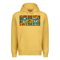 Antique Gold aztec sunflower cowhide license plate Premium Hoodie - Artiststas