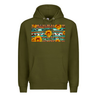 Army Green aztec sunflower cowhide license plate Premium Hoodie - Artiststas