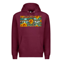 Burgundy aztec sunflower cowhide license plate Premium Hoodie - Artiststas