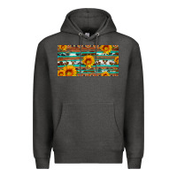 Charcoal Heather aztec sunflower cowhide license plate Premium Hoodie - Artiststas