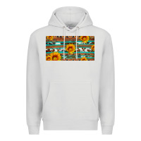 Dove Grey aztec sunflower cowhide license plate Premium Hoodie - Artiststas