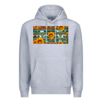 Heather Grey aztec sunflower cowhide license plate Premium Hoodie - Artiststas
