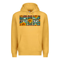 Mustard aztec sunflower cowhide license plate Premium Hoodie - Artiststas