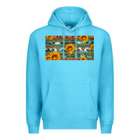 Ocean Blue aztec sunflower cowhide license plate Premium Hoodie - Artiststas