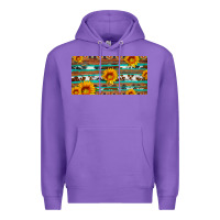 Purple aztec sunflower cowhide license plate Premium Hoodie - Artiststas