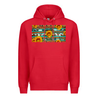 Red aztec sunflower cowhide license plate Premium Hoodie - Artiststas
