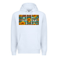 White aztec sunflower cowhide license plate Premium Hoodie - Artiststas