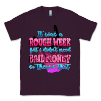 Plum it was rough week but i didn't need bail money so Classic Tee - MaliasSmallBusiness