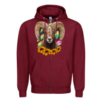 Burgundy bighorn sheep Zipper Hoodie - RanaPortraitStore
