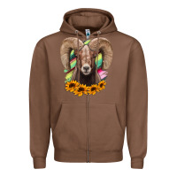 Chestnut bighorn sheep Zipper Hoodie - RanaPortraitStore