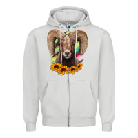 Dove Grey bighorn sheep Zipper Hoodie - RanaPortraitStore