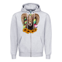 Heather Grey bighorn sheep Zipper Hoodie - RanaPortraitStore