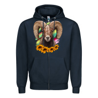 Navy bighorn sheep Zipper Hoodie - RanaPortraitStore