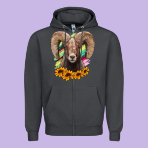 Bighorn Sheep Zipper Hoodie Designed By Ranaportraitstore