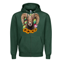 Sports Green bighorn sheep Zipper Hoodie - RanaPortraitStore