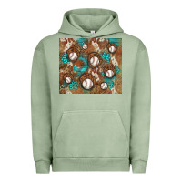 Pigment Oil Green baseball turquoise gemstones western patterns Urban Hoodie - BarkalooDesign