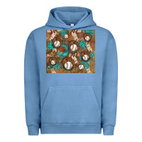Pigment Pebble Blue baseball turquoise gemstones western patterns Urban Hoodie - BarkalooDesign