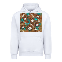 White baseball turquoise gemstones western patterns Urban Hoodie - BarkalooDesign