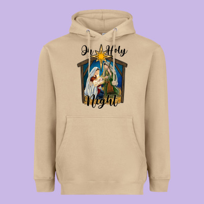 Oh Holy Night Holy Family Heavyweight Hoodie Designed By Ranaportraitstore