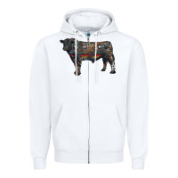 White black angus bull with western patterns Zipper Hoodie - RanaPortraitStore