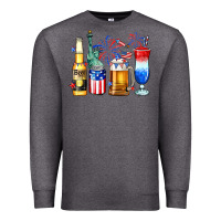 Charcoal Heather 4th of July American drinks Premium Sweatshirt - Neo Western