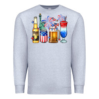 Heather Grey 4th of July American drinks Premium Sweatshirt - Neo Western