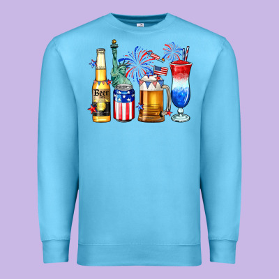 4th Of July American Drinks Premium Sweatshirt Designed By Neo Western