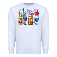 White 4th of July American drinks Premium Sweatshirt - Neo Western