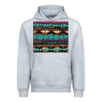 Heather Grey leopard aztec turquoise jewelry Urban Hoodie - BarkalooDesign