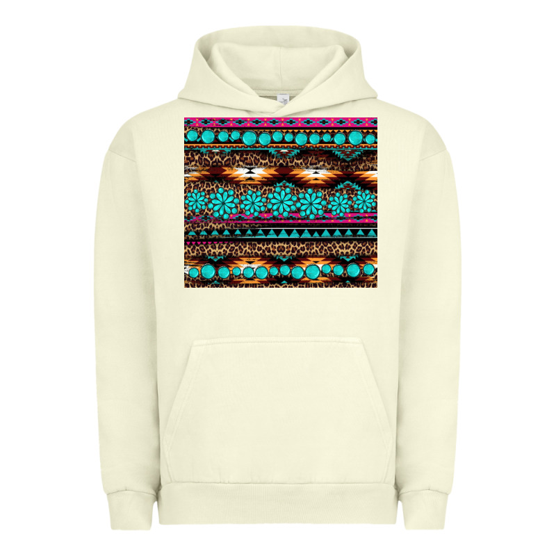 Leopard Aztec Turquoise Jewelry Urban Hoodie by BarkalooDesign | Teevron