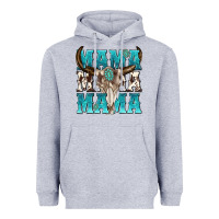 Heather Grey mama mama mama Heavyweight Hoodie - texasbilliewilder