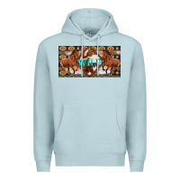 Blue Mist aztec horses and wild with cowhide license plate template Premium Hoodie - Artiststas
