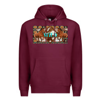 Burgundy aztec horses and wild with cowhide license plate template Premium Hoodie - Artiststas