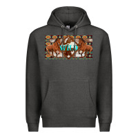 Charcoal Heather aztec horses and wild with cowhide license plate template Premium Hoodie - Artiststas