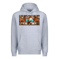 Heather Grey aztec horses and wild with cowhide license plate template Premium Hoodie - Artiststas