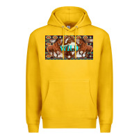 Lemon aztec horses and wild with cowhide license plate template Premium Hoodie - Artiststas