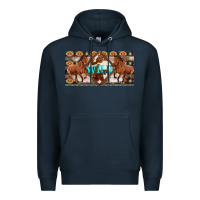 Navy aztec horses and wild with cowhide license plate template Premium Hoodie - Artiststas
