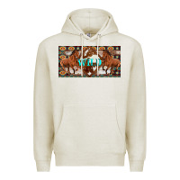 Oatmeal Heather aztec horses and wild with cowhide license plate template Premium Hoodie - Artiststas