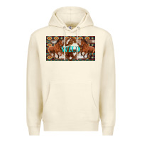 Sandshell aztec horses and wild with cowhide license plate template Premium Hoodie - Artiststas