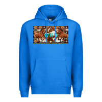 True Royal aztec horses and wild with cowhide license plate template Premium Hoodie - Artiststas
